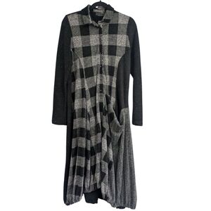 Alembika Gray Black Knit Lagenlook Long Sleeve Dress